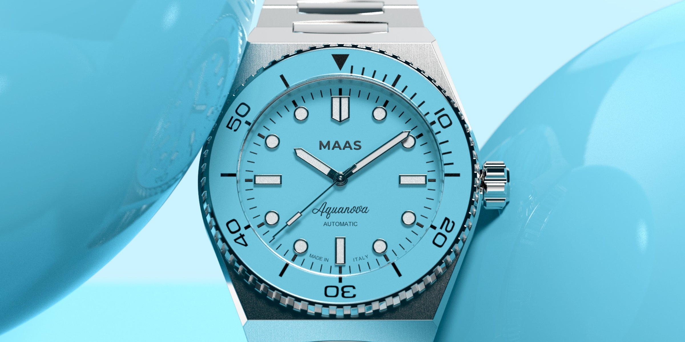 レア！！AQUA Navi vol.02 MAAS Aquanova - Automatic Watch - 40mm - Turquoise